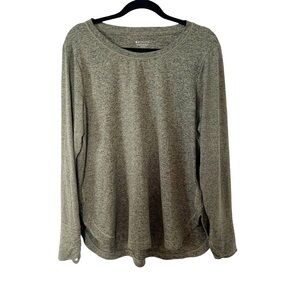 Athleta Green Marled Pose Raglan Sleeves Athletic Lightweight  Shirt